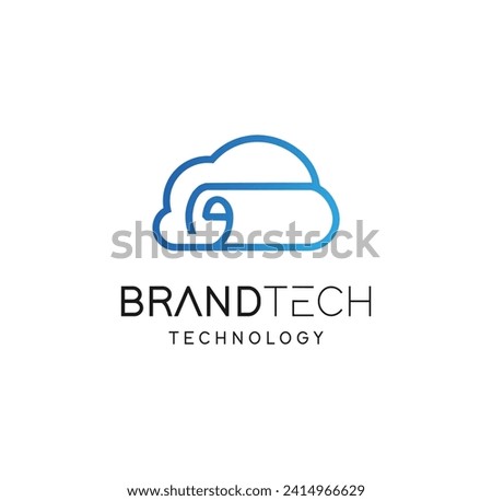 Cloud Paper Logo Document Digital illustration Design Vector Template