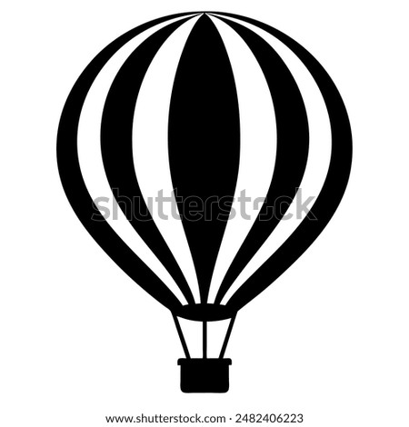          Hot air balloon silhouette vector illustration.
