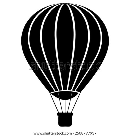 Hot air balloon silhouette vector illustration.