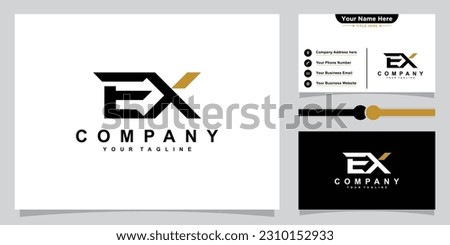 Creative abstract letter EX logo design vector