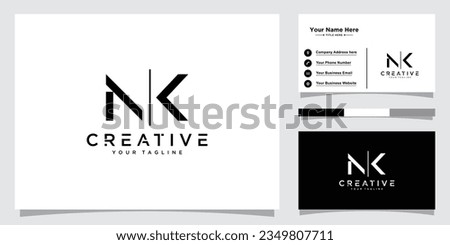 KN, NK Initial Letter Icon Logo Design Vector Illustration