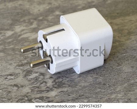 White mains plug socket adapter, ストックフォト © 