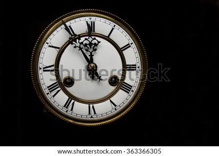 Clock At Midnight Stock Photo 363366305 : Shutterstock