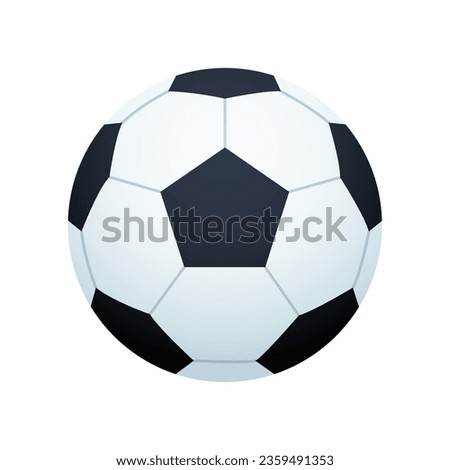 Vector soccer ball realistic white black picture.