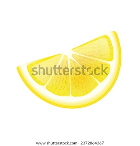 Vector realistic fruits composition with images of sliced lemon fruit on blank background.
