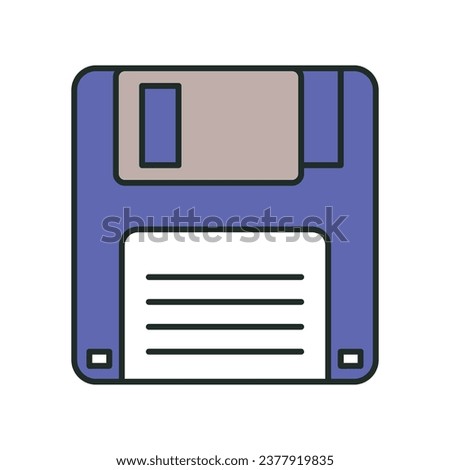 Vector retro diskette floppydisk icon nostalgia for 90s 2000s vintage technology with data information.