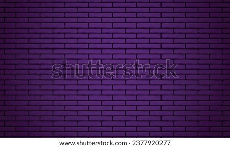 Vector drak purple brick wall texture illustration using as background and wallpaper with copy space.