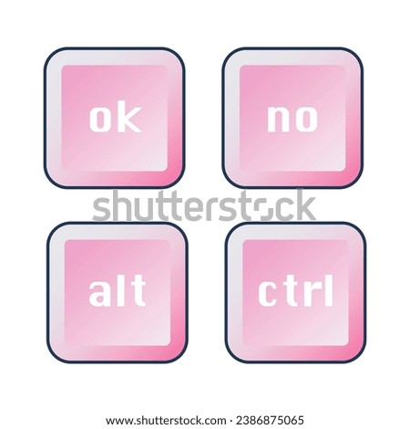 Vector ctrl alt del shortcut keys keyboard keys computer button vector stock illustration.