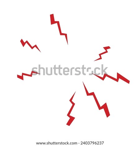 Set of lightning bolts. thunderbolts, voltage, electricity, flash and power sign.