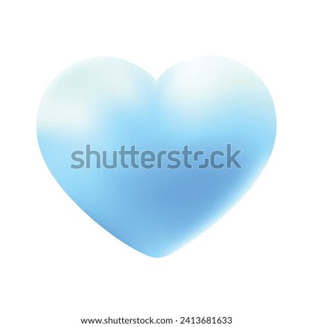 Vector shiny 3d heart on white background.