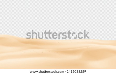 Vector realistic beach coastline sand surface.