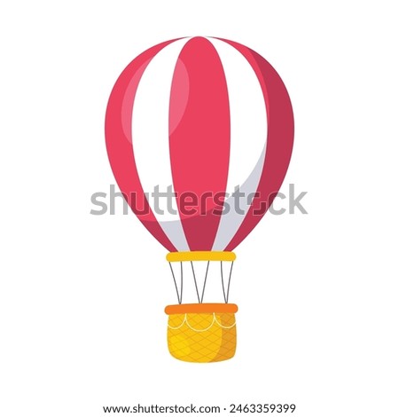 Hot air balloon travel on white background.