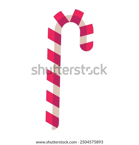 Christmas candy cane isolated illustration.