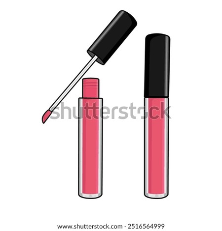 Two pink Liquid Lipstick tubes, one open with applicator, featuring a sleek design isolated on white background