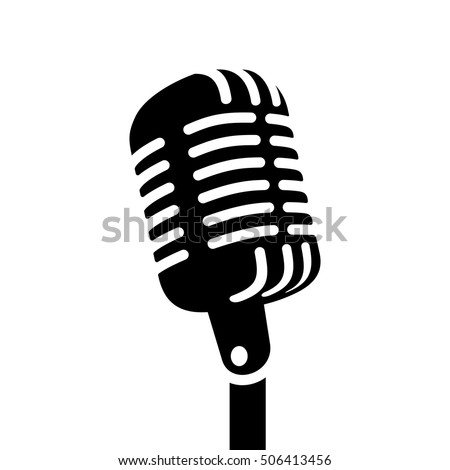 Retro microphone sign vector illustration