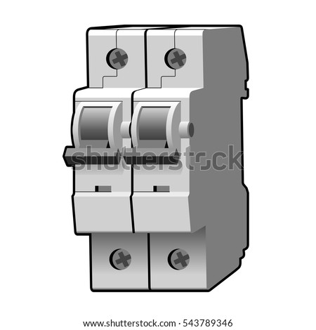 Molded case circuit breaker. Fuse Vector Illustration