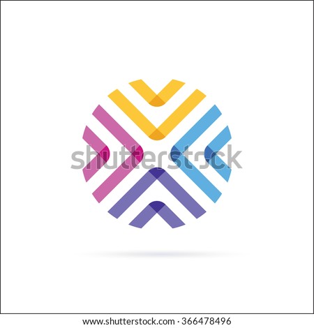 Circle, Letter O, X. Abstract minimalistic logo design