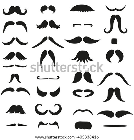 Set Of Mustache In Vector - 405338416 : Shutterstock
