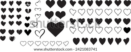 Heart Shape Black|Heart Black | Love | Logo | Variations|hearts|Red heart icons set vector 