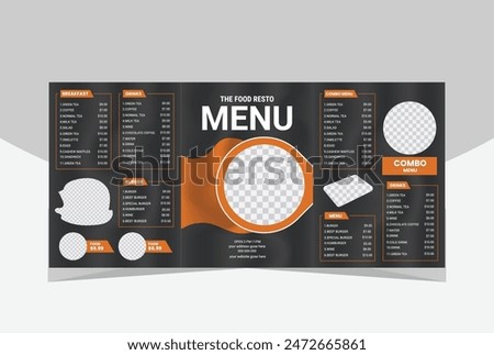 modern restaurant menu for fast food