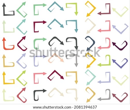 ornament arrow direction sign board hook curved arrow square spin rotate icon reload round on white isolated background