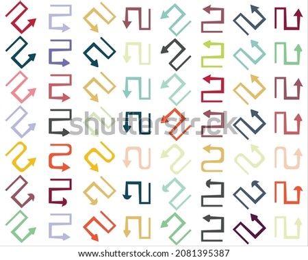 ornament arrow direction sign board hook curved arrow square spin rotate icon reload round on white isolated background