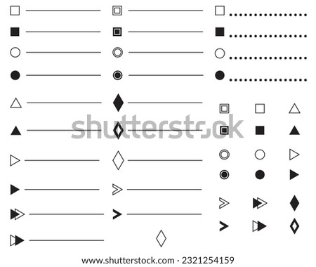 Bullet point collection for presentation invitation vector on white isolated background