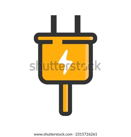 electric plug icon. black icon. Power and plug, connection vector symbol. logo and illustration