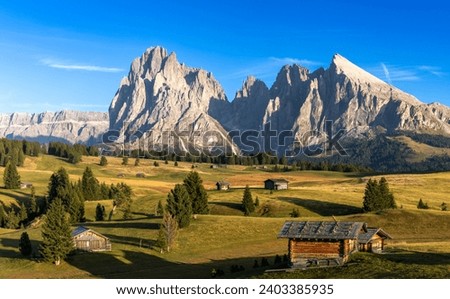 Similar – Image, Stock Photo Evening over the Alps