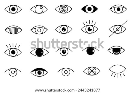 vision icon, eye vector, sign, symbol, logo, illustration, editable stroke, flat design style isolated on white. view, look, opinion, glance, peek, glimpse, eyebeam, eyewink