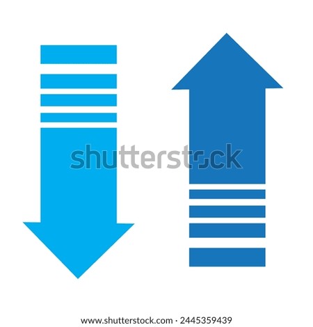  up down different colors of vector arrows illustration on a white background