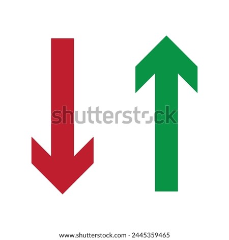  up down different colors of vector arrows illustration on a white background