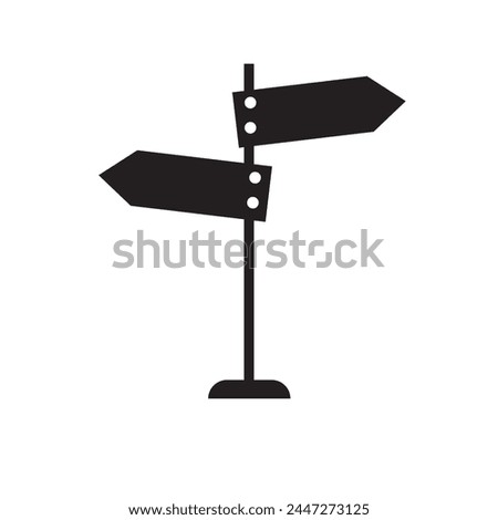 Traffic direction board icon. Street signpost filled vector isolate on white background. Wayfinding sign icon, Navigate effortlessly with our directional sign. Ideal for guidance-themed design.