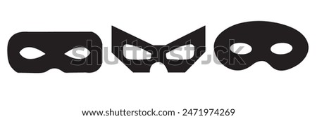 Superhero mask or villian face mask eye mask template in vector set