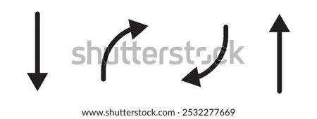 go straight this way one way only u turn left and right black arrow sign vector illustration.