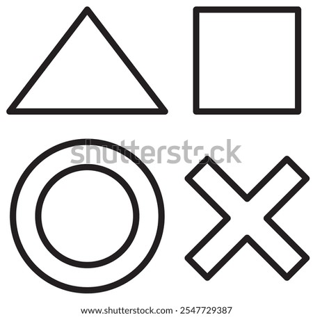 playstation glitch cross triangle square circle design game symbols icons color editable