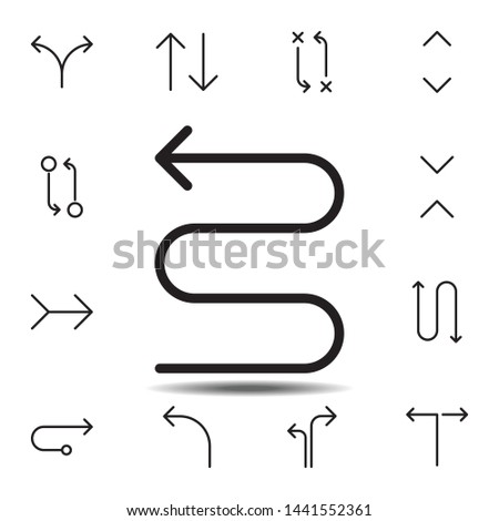 arrow zig zag icon. Simple thin line, outline vector element of Arrow icons set for UI and UX, website or mobile application