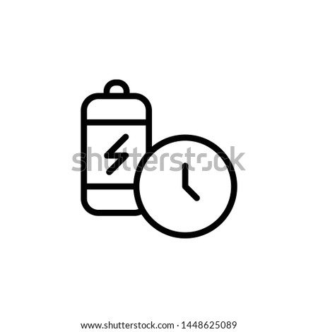 battery, time icon. Simple thin line, outline vector of Time icons for UI and UX, website or mobile application
