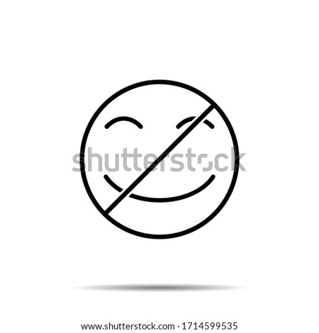 No smiling, face, with, smiling, eyes icon. Simple thin line, outline vector of emotion icons for ui and ux, website or mobile application on white background