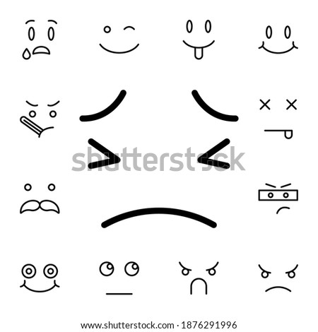 Persevering, face flat vector icon in emotions pack
