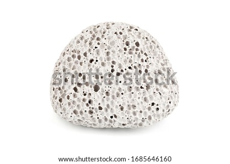 Pumice stone isolated on black background. 
Natural pumice stone. Pumice stone for bathroom.  商業照片 © 