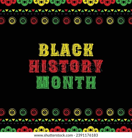 Modern Afro-Centric Celebration: Black History Month 2024 - Illustration of African Culture  American Heritage in Canada and the United States