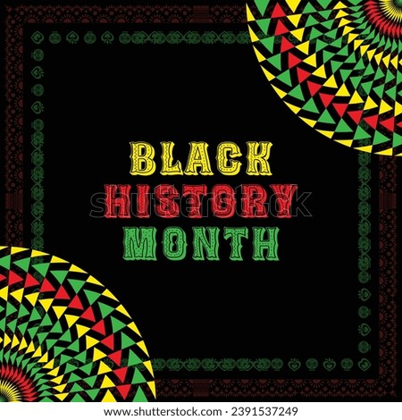 Modern Afro-Centric Celebration: Black History Month 2024 - Illustration of African Culture  American Heritage in Canada and the United States