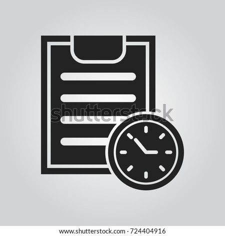 clipboard and clock icon