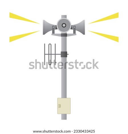 Vector illustration of an outdoor loudspeaker that conveys disaster prevention information, J alerts, etc.