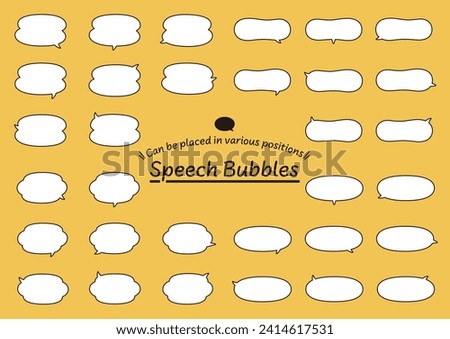 Speech bubbles have a wide variety of horn orientations and can be placed in a variety of positions. Line width can be edited.