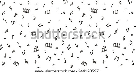 Vector illustration set of simple hand drawn musical notes