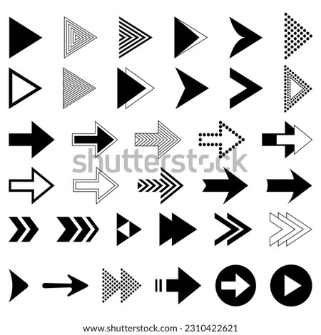 Arrow buttons. Big set of black arrow icons. Concept of black arrows for design.