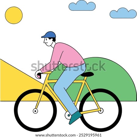 man walking and kiking illustration concept