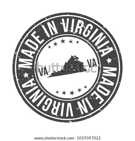 Made in Virginia State USA Quality Original Stamp Design Vector Art Seal badge Illustration.